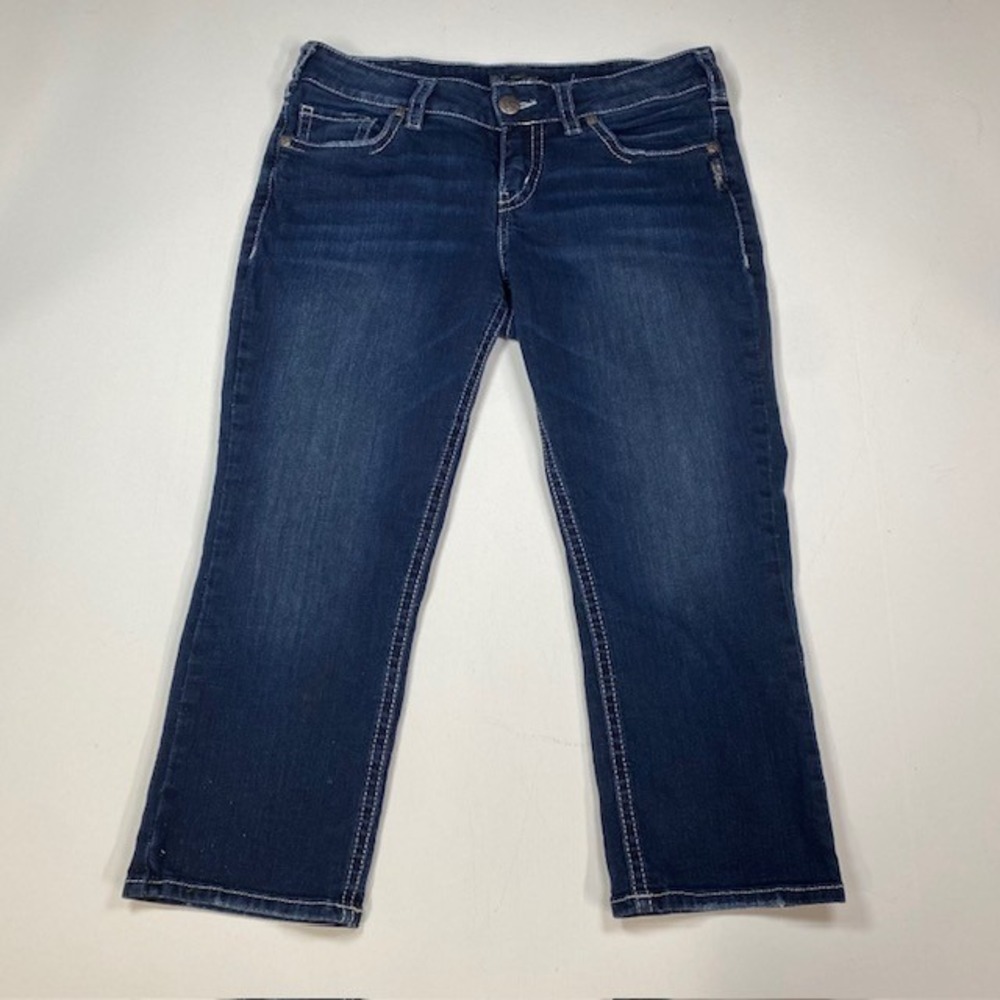 Silver Jeans Co. Suki Mid Capri Jeans - Women's W32 L22.5 - Dark Wash Denim